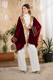 Maroon Golden Heritage Velvet Kimono