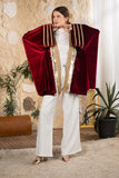 Maroon Golden Heritage Velvet Kimono