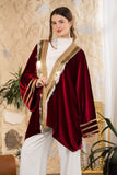 Maroon Golden Heritage Velvet Kimono