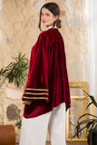 Maroon Golden Heritage Velvet Kimono