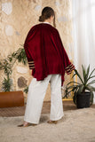 Maroon Golden Heritage Velvet Kimono