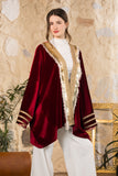 Maroon Golden Heritage Velvet Kimono