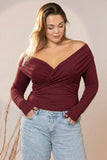 Maroon Luxe Wrap Top