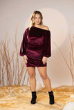 Maroon Velvet Scarlet Wine Dress
