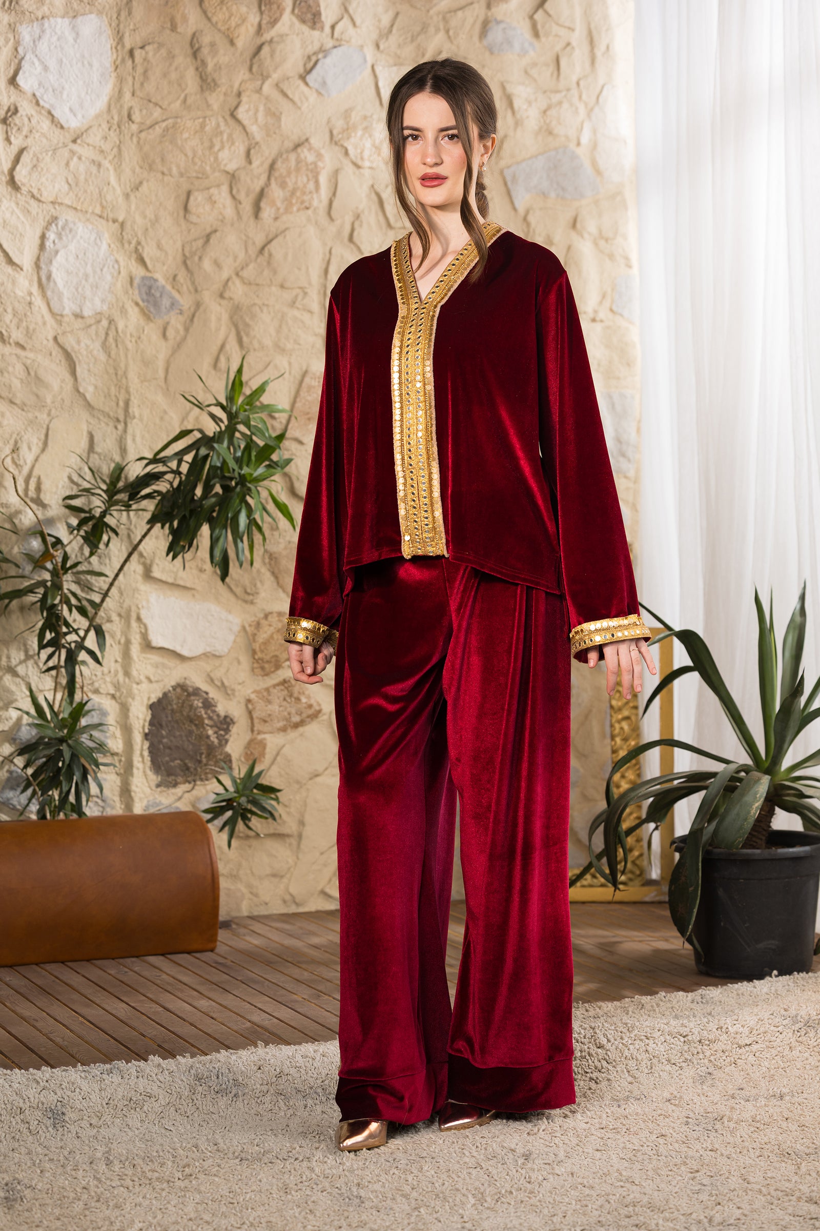 Maroon Velvet Set