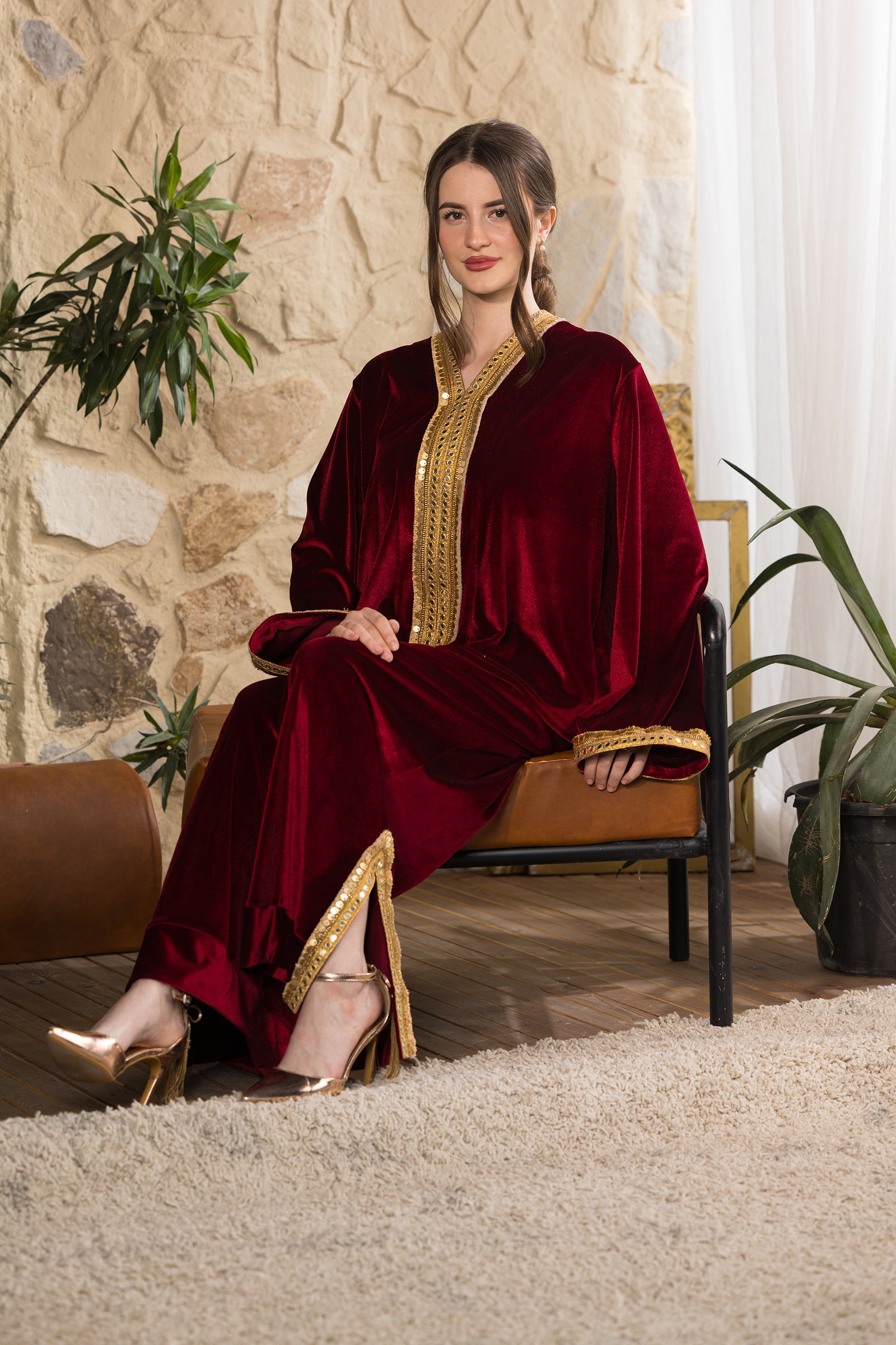 Maroon Velvet Set