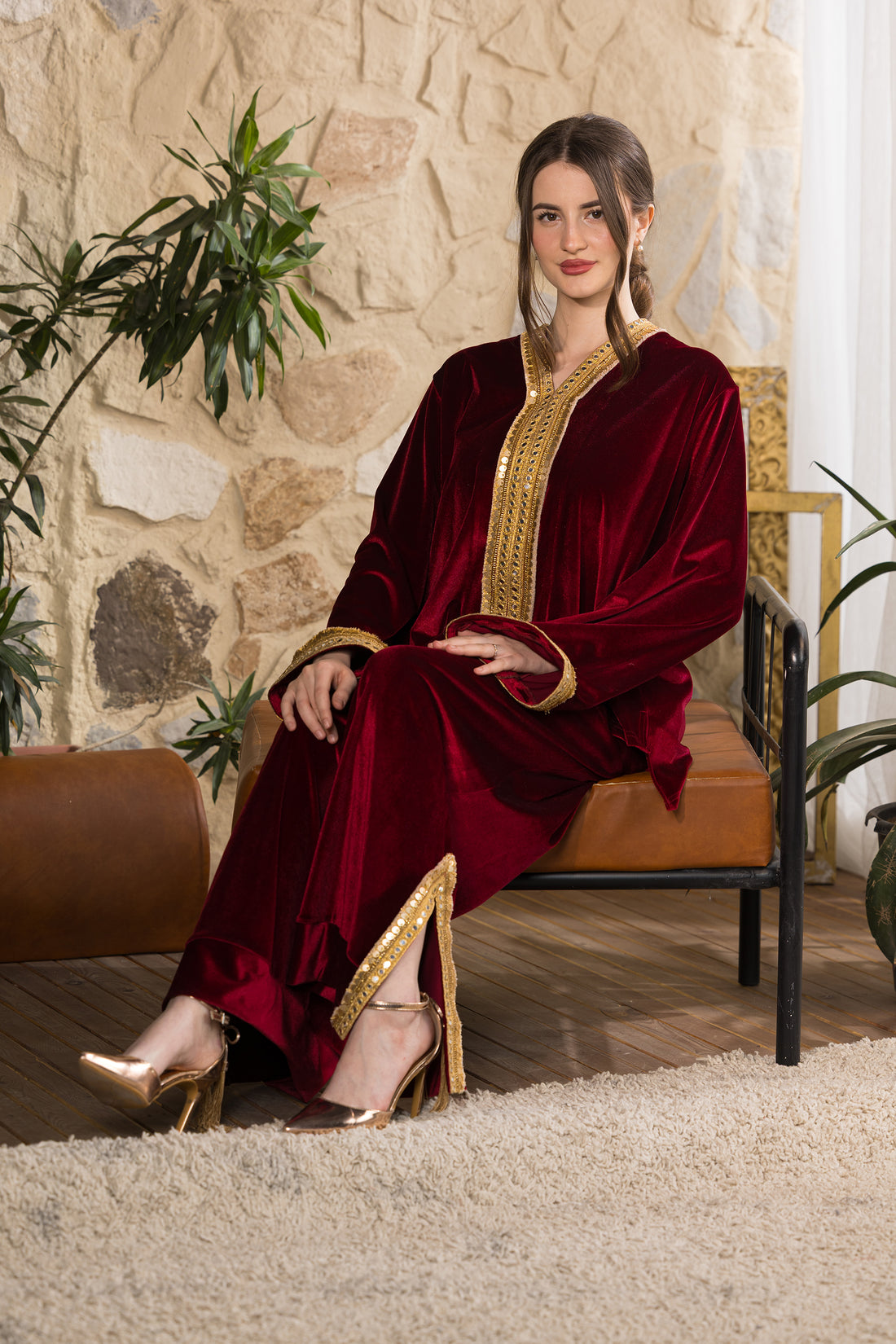 Maroon Velvet Set