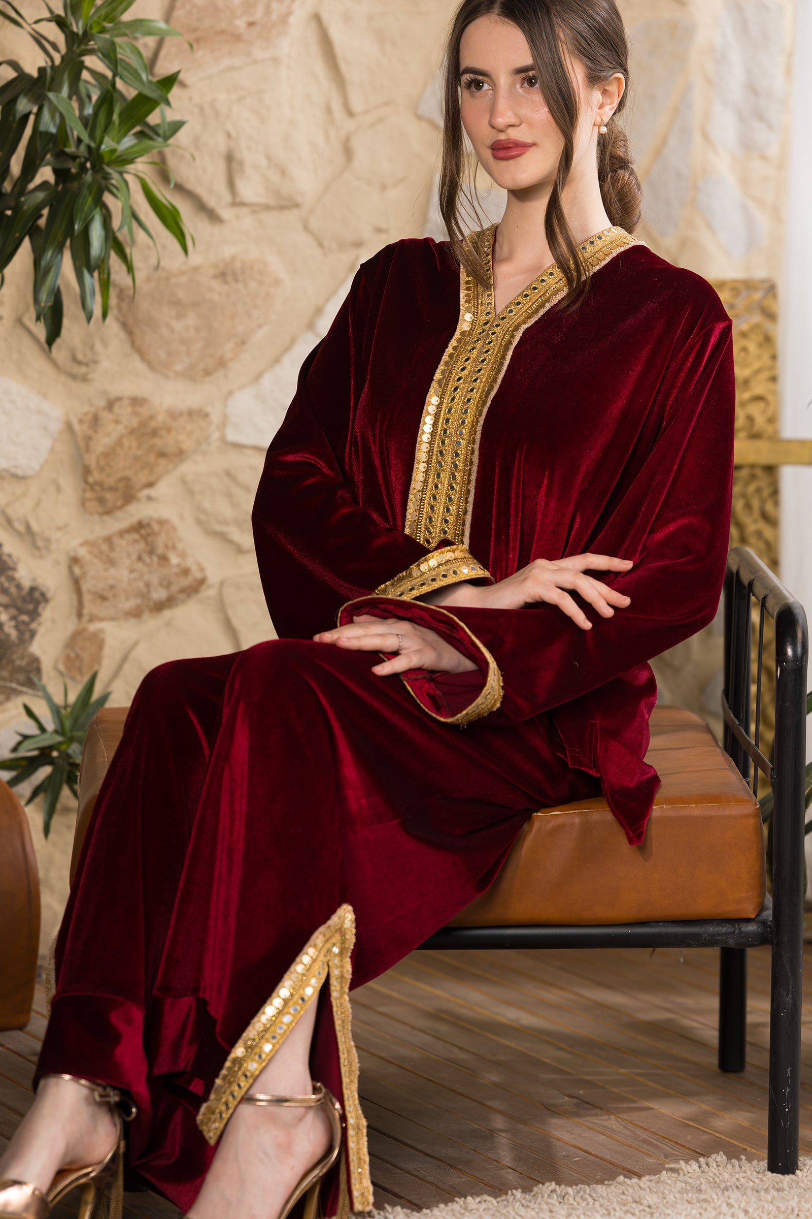 Maroon Velvet Set