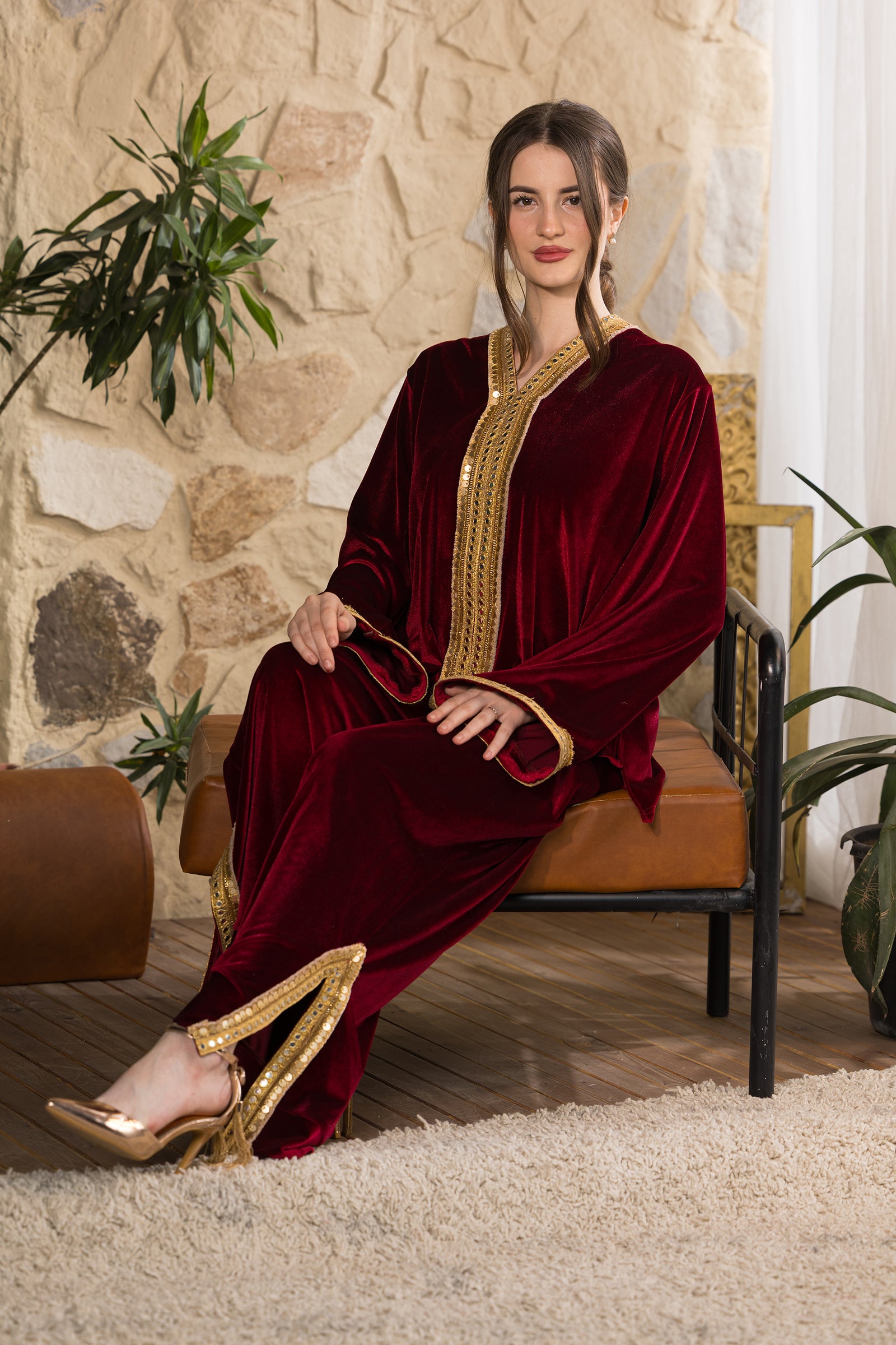 Maroon Velvet Set
