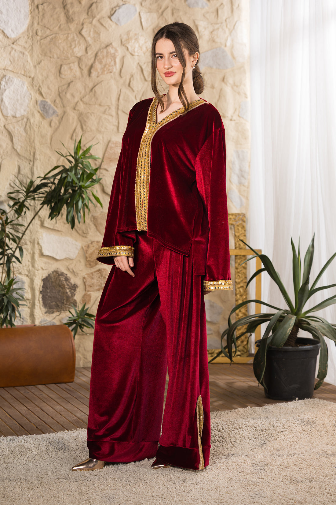 Maroon Velvet Set