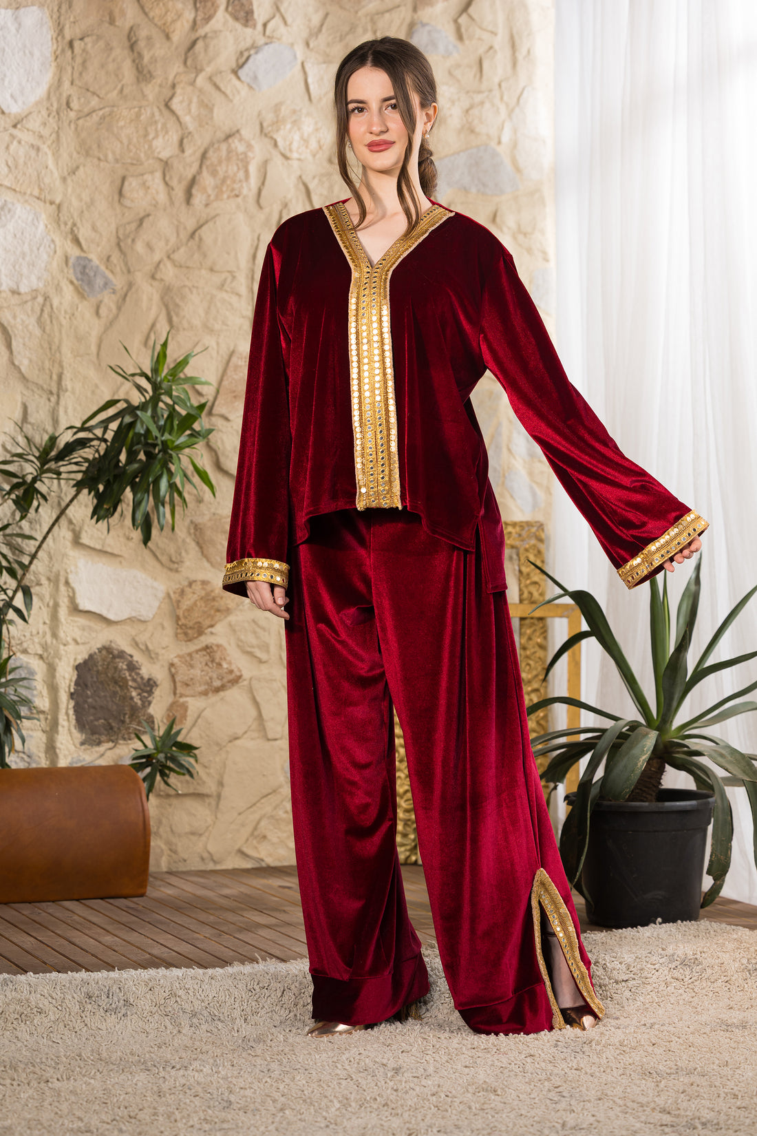 Maroon Velvet Set