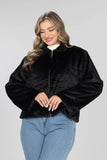 Midnight Black Faux Fur Jacket - Black