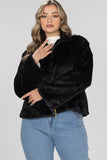 Midnight Black Faux Fur Jacket - Black