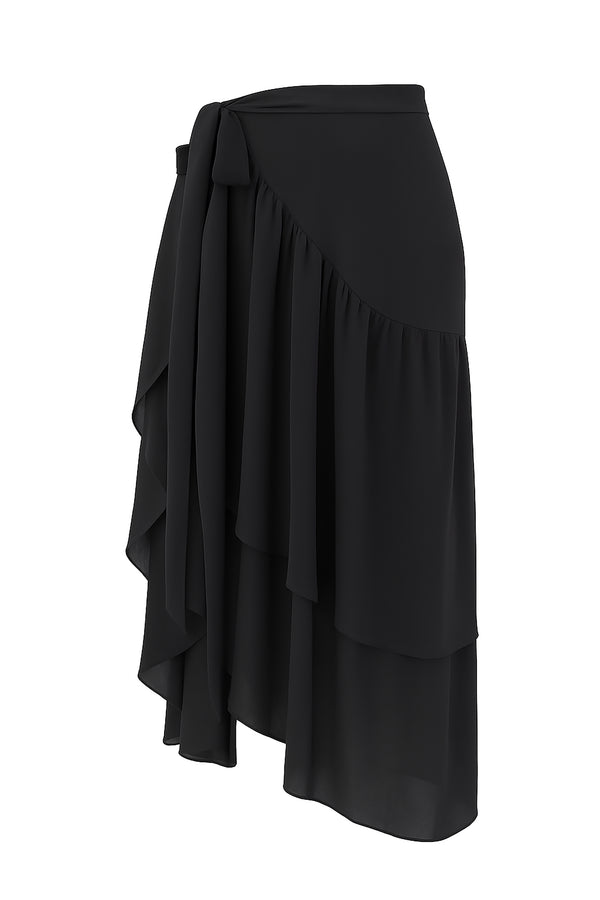 Midnight chiffon cover upLayered Skirt