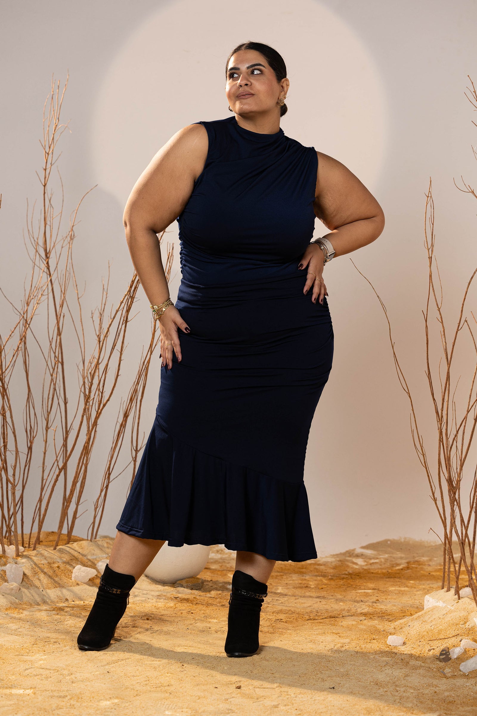 Midnight Curve Midi Skirt