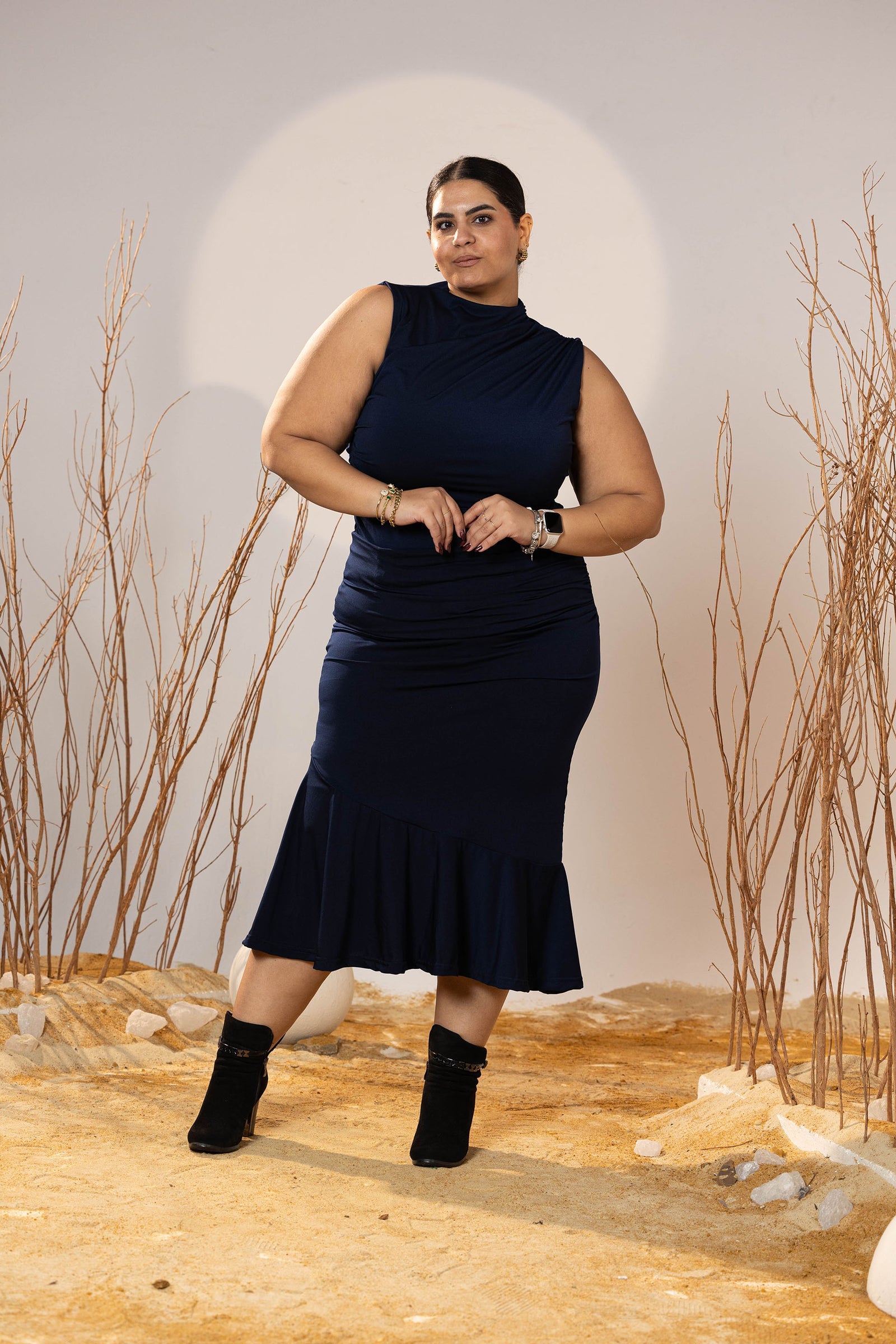 Midnight Curve Midi Skirt