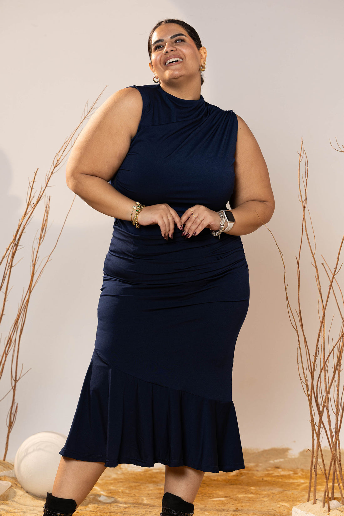 Midnight Curve Midi Skirt