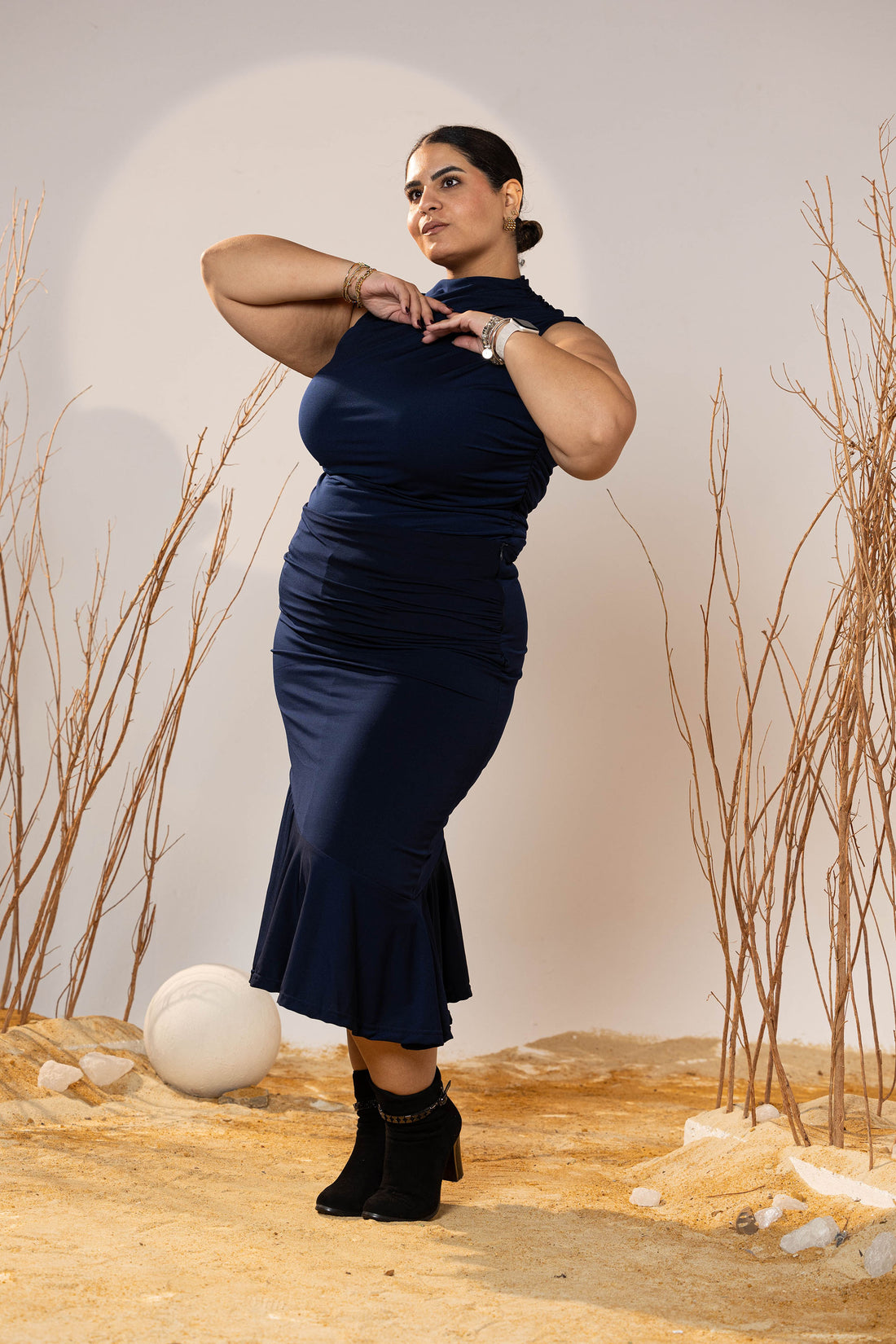 Midnight Curve Midi Skirt
