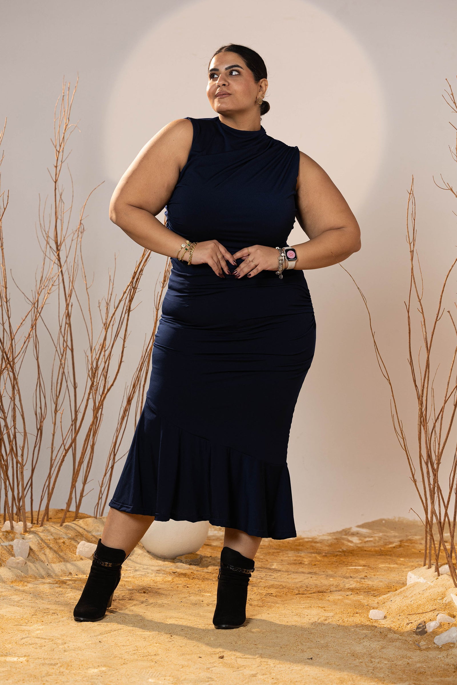 Midnight Curve Midi Skirt