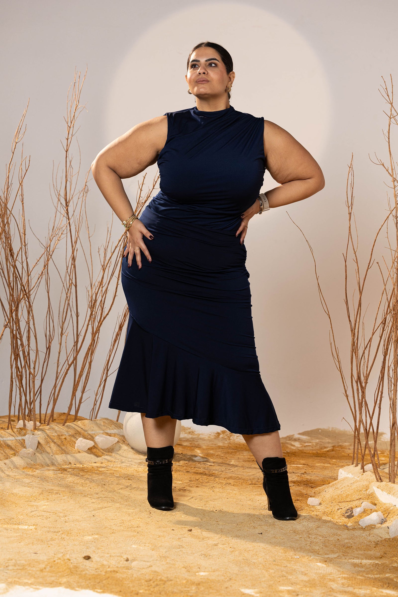 Midnight Curve Midi Skirt