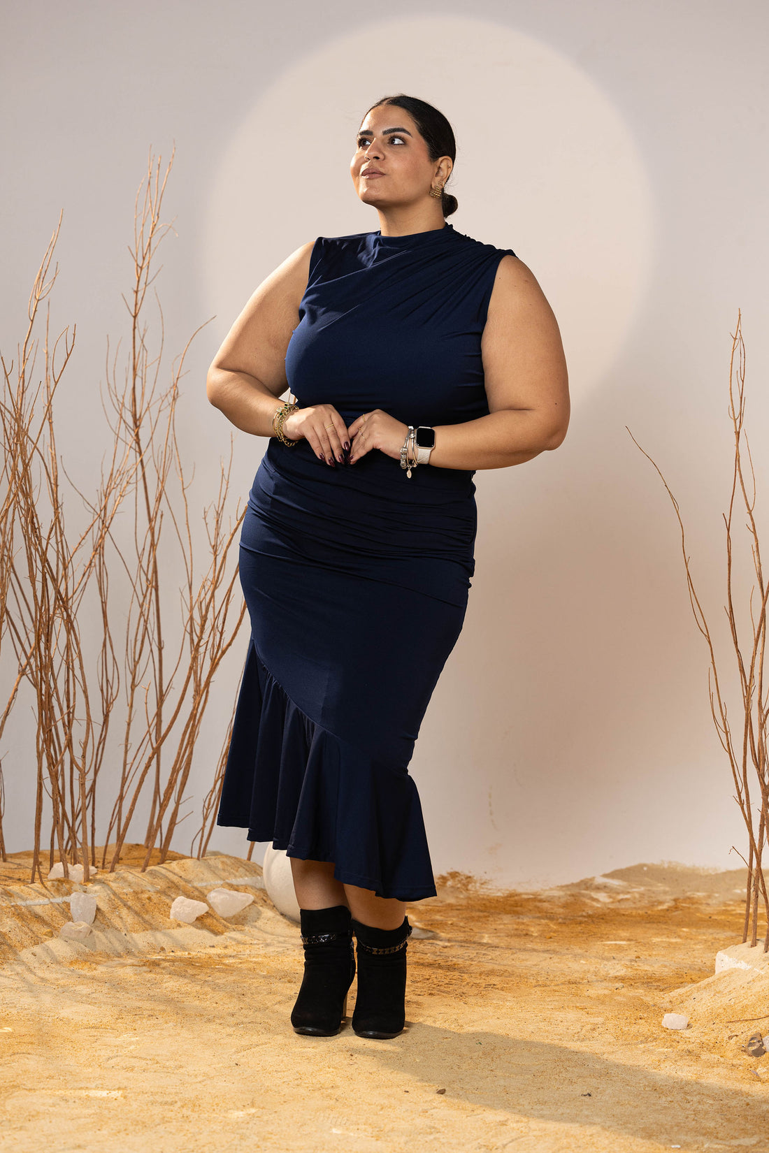 Midnight Curve Midi Skirt