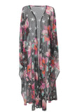 Midnight Flora Tulle Kimono