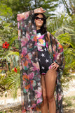 Midnight Flora Tulle Kimono