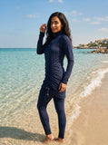Midnight Navy Ruched Basic Top