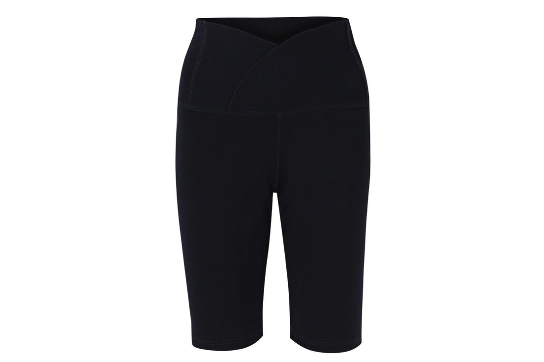 Navy Blue High Waist Swim Shorts
