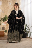 Noir Heritage Embroidered Velvet Abaya