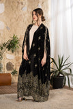Noir Heritage Embroidered Velvet Abaya