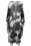 Noir Marble Tulle Kimono