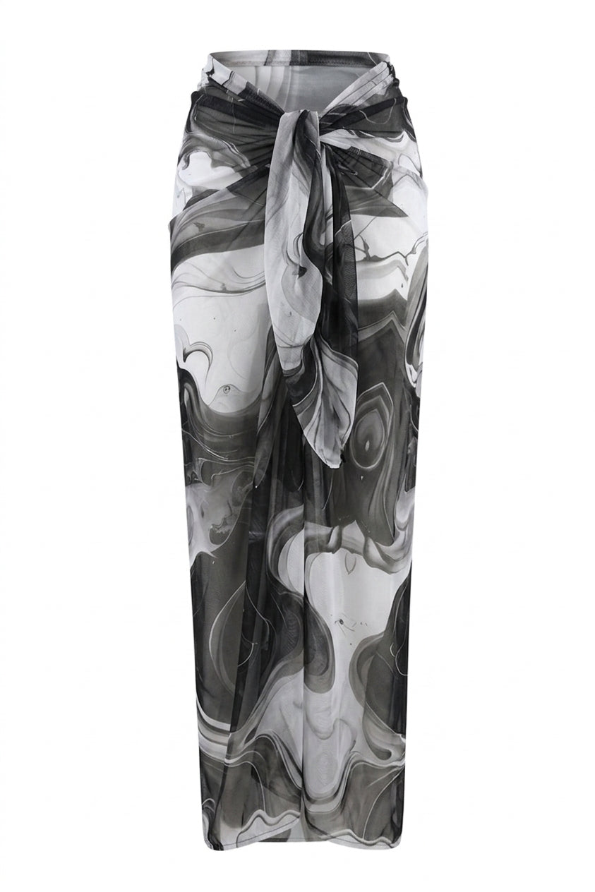 Noir Marble Tulle Sarong