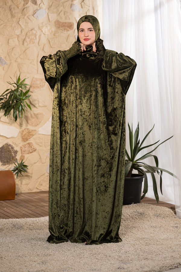 Olive Serenity Hooded Prayer Abaya
