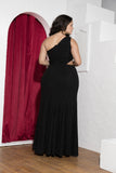 One-Shoulder Cutout Soirée Dress – Black