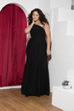 One-Shoulder Cutout Soirée Dress – Black