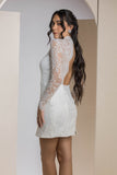 Open Back Allure Lace Dress - White