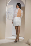 Open Back Allure Lace Dress - White