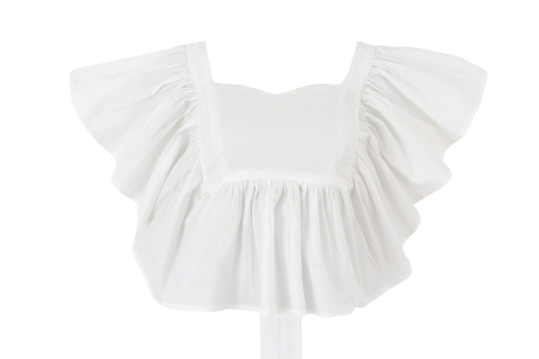 Ruffled poplin top