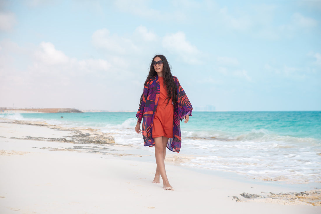 Summer breeze chiffon kimono - purple