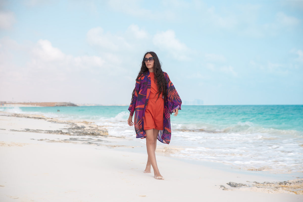 Summer breeze chiffon kimono - purple