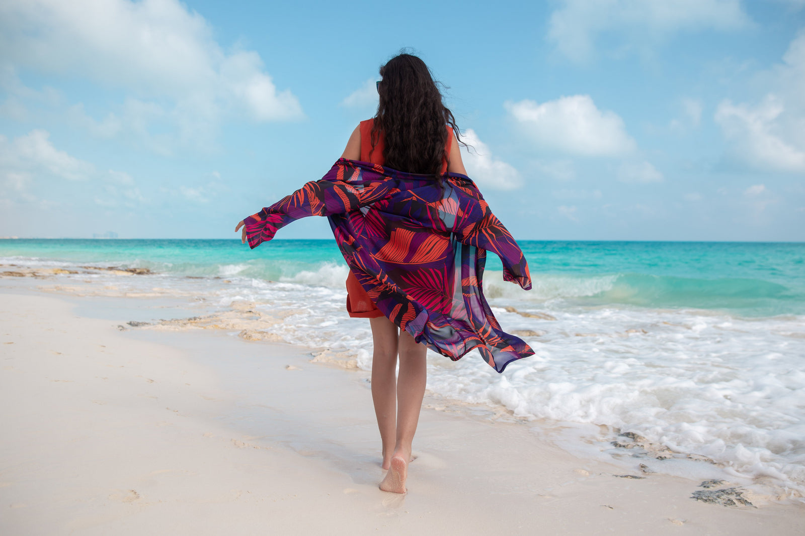 Summer breeze chiffon kimono - purple