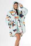 Penguin Oversized Hoodie Blanket – Soft Velvet Fleece
