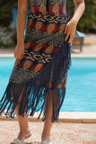 Pineapple Wrap Skirt with Fringes