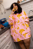 Pink Banana Hoodie Blanket