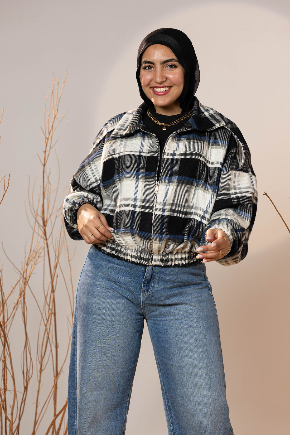 Plaid Wool Winter Bomber