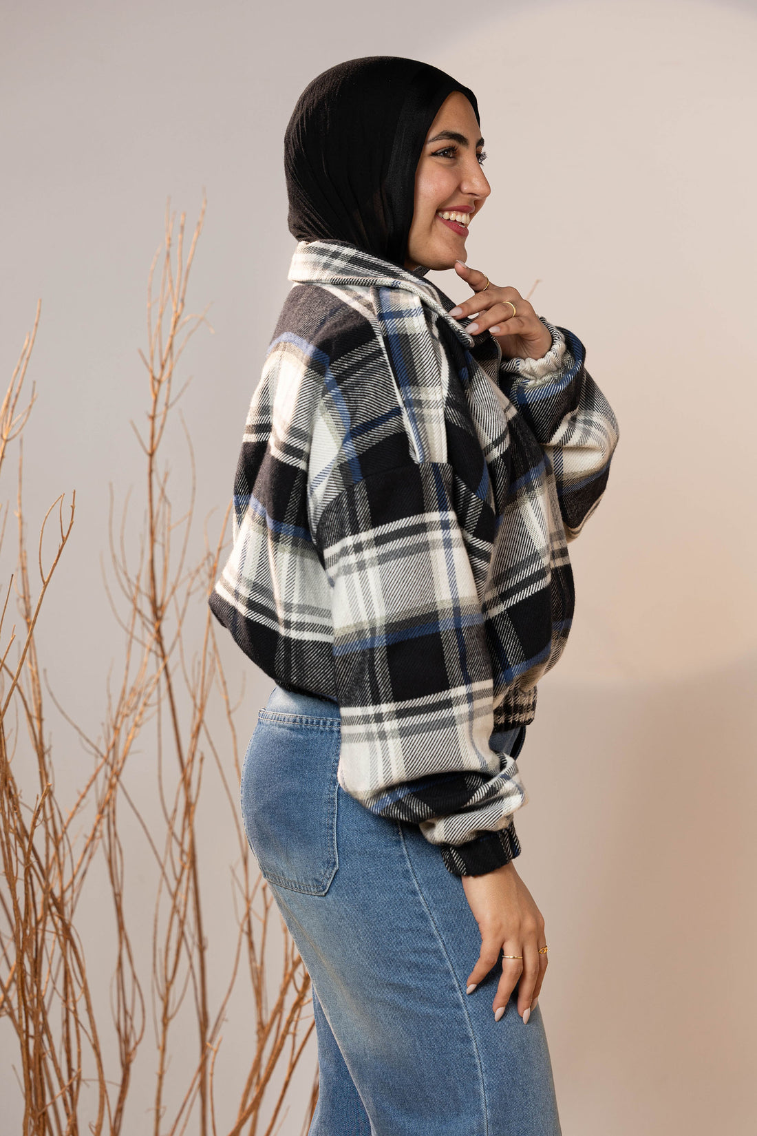 Plaid Wool Winter Bomber