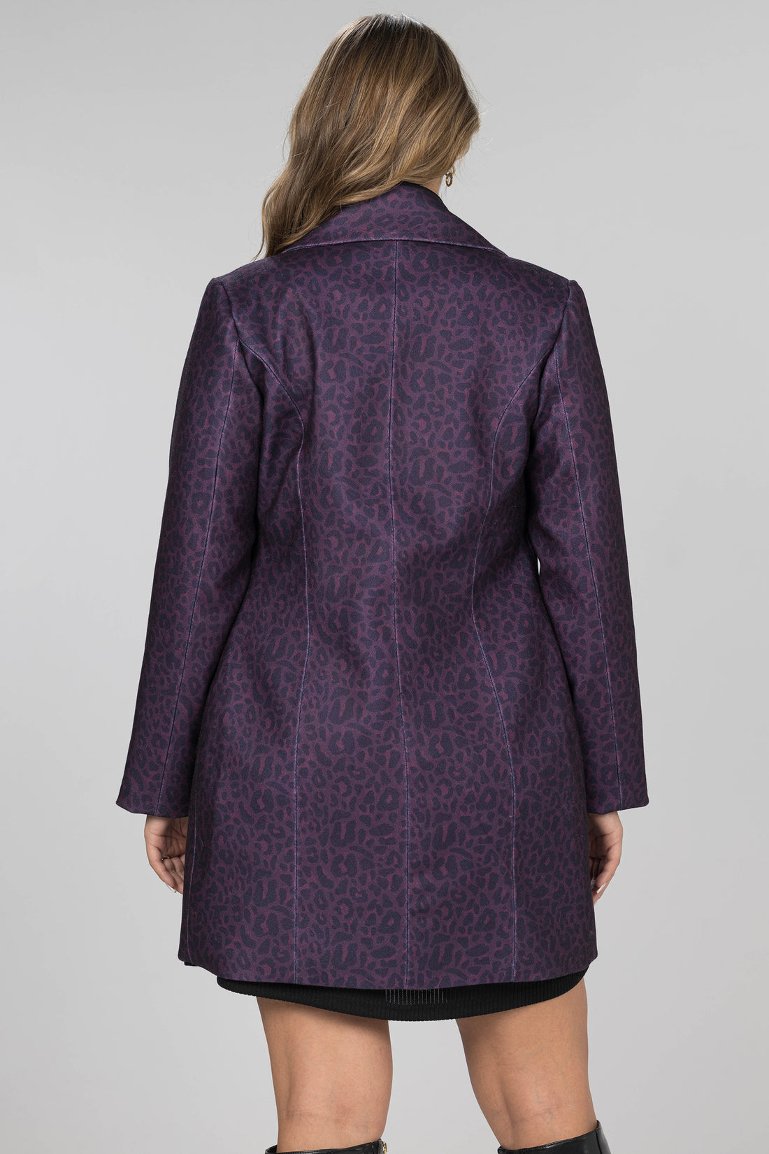 Purple Wild Elegance Wool Blazer Dress