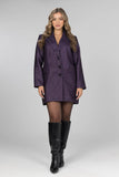 Purple Wild Elegance Wool Blazer Dress