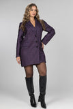 Purple Wild Elegance Wool Blazer Dress